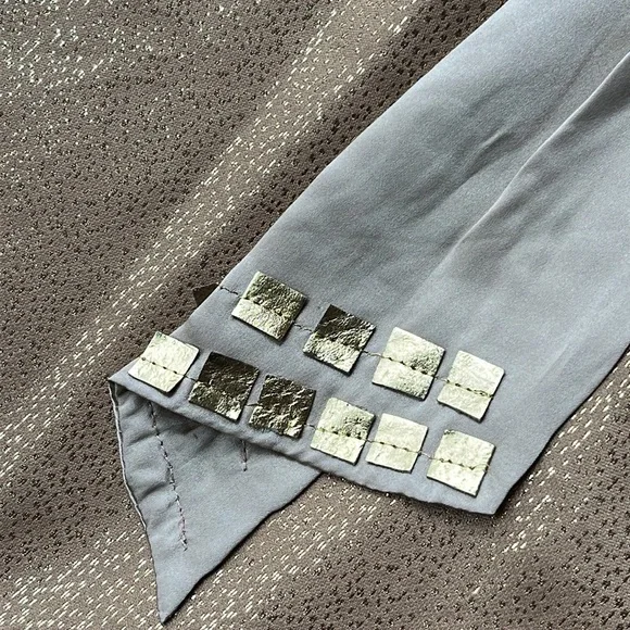 Hale Bob metallic gold halter top with bow tie Sz M - Picture 7 of 13